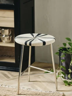 Taburete bajo Morice, negro/ivory