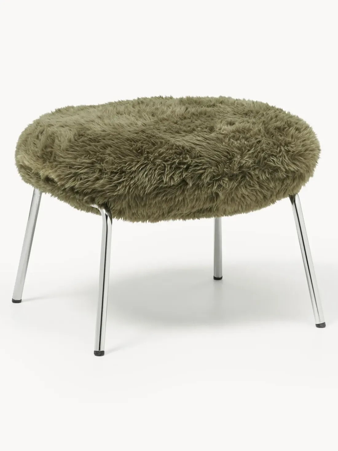 Taburete de cuero sintético con patas de metal Luan