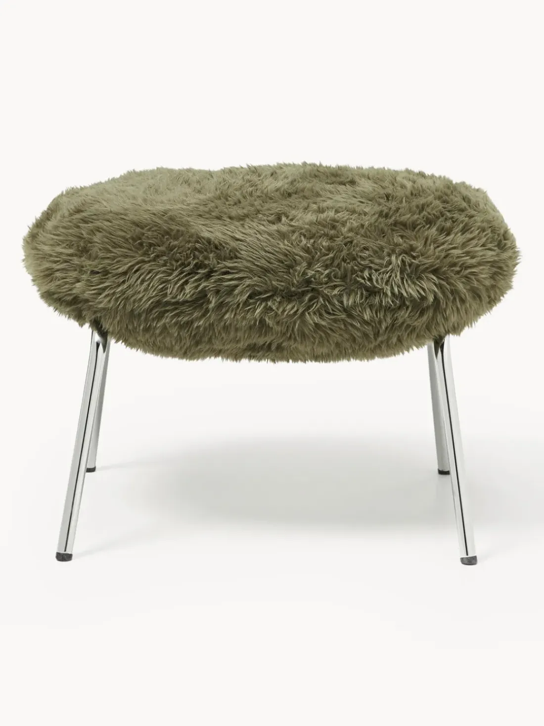 Taburete de cuero sintético con patas de metal Luan