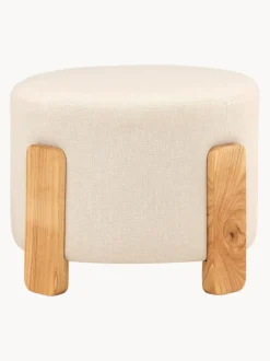 Taburete de lino con patas de madera Coffey