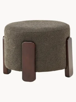 Taburete de tejido bouclé con patas de madera Coffey