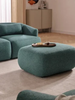 Taburete en tejido bouclé Sofia