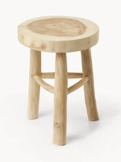 Taburete redondo de madera de mungur Beachside