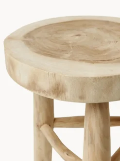 Taburete redondo de madera de mungur Beachside