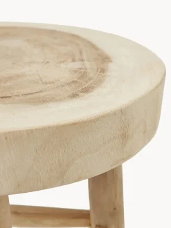 Taburete redondo de madera de mungur Beachside