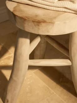 Taburete redondo de madera de mungur Beachside