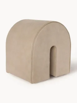 Taburete tapizado en piel de nobuck Curved