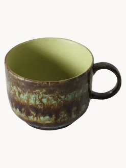 Taza artesanal con esmalte reactivo 70's