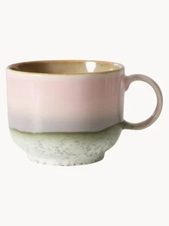 Taza artesanal con esmalte reactivo 70's