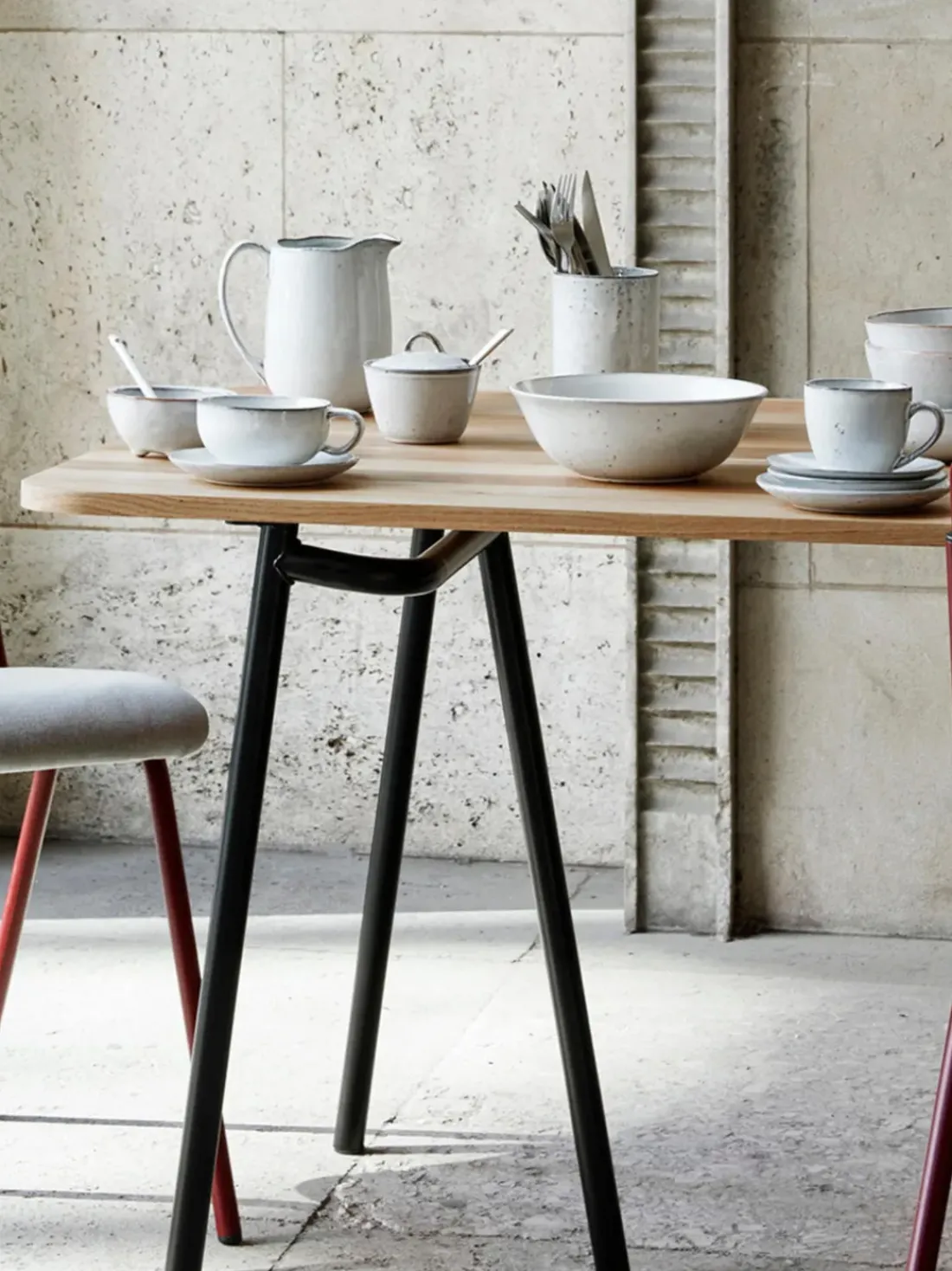 Taza artesanal con platito Nordic Sand