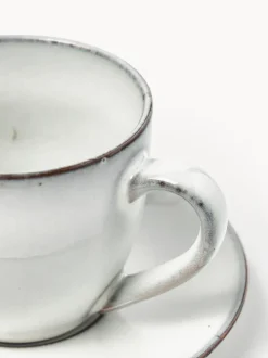 Taza artesanal con platito Nordic Sand