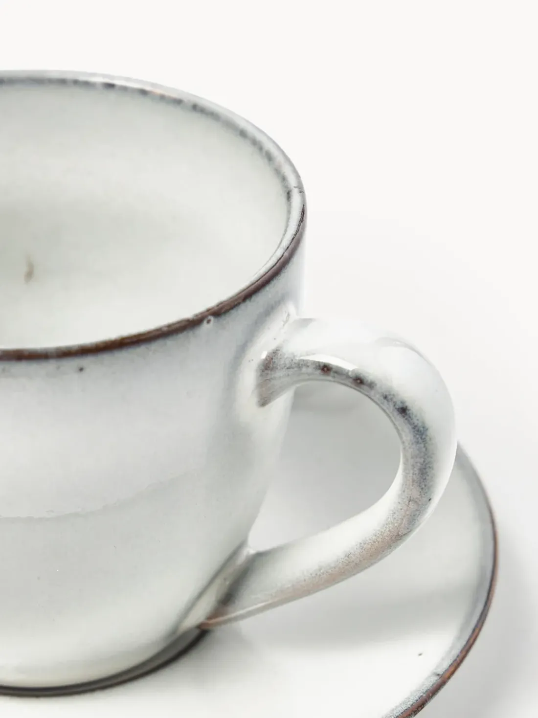 Taza artesanal con platito Nordic Sand