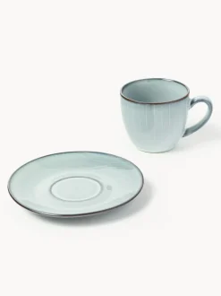 Taza de café con platito artesanal Nordic Sea