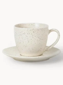 Taza de café con platito artesanal Nordic Vanilla