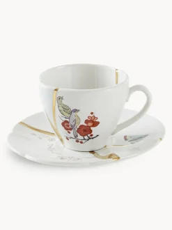 Taza de café con platito Kintsugi