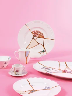 Taza de café con platito Kintsugi