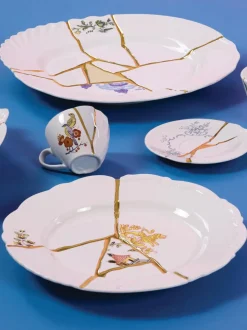 Taza de café con platito Kintsugi