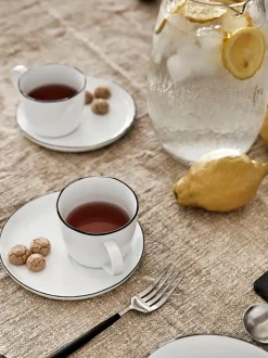 Taza de café espresso con platito artesanal de porcelana Salt