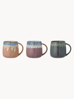Tazas artesanales con esmalte reactivo Cloe, 3 uds.