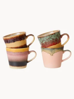 Tazas artesanales de gres 70's, 4 uds.