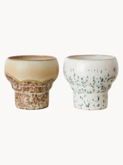 Tazas artesanales de gres 70's, 2 uds.