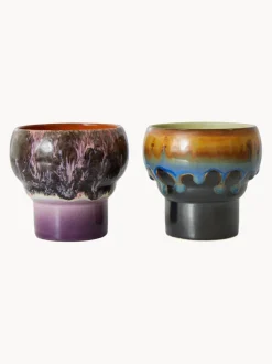 Tazas artesanales de gres 70's, 2 uds.
