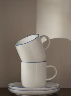 Tazas con platitos de porcelana Facile, 2 uds.