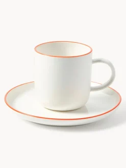 Tazas con platitos de porcelana Facile, 2 uds.
