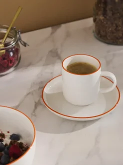 Tazas con platitos de porcelana Facile, 2 uds.
