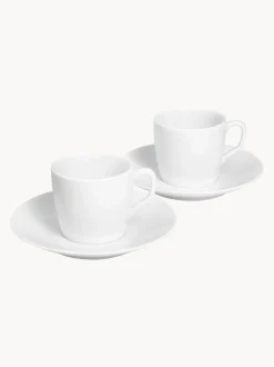 Tazas con platitos de porcelana artesanales Cosmopolitan, 2 uds.