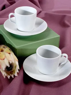 Tazas con platitos de porcelana artesanales Cosmopolitan, 2 uds.