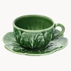 Tazas con platitos pintadas a mano Cabbage, 4 uds.