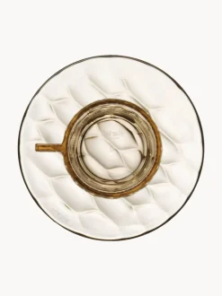 Tazas de café con platitos con relieves Jellies, 4 uds.