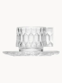 Tazas de café con platitos con relieves Jellies, 4 uds.