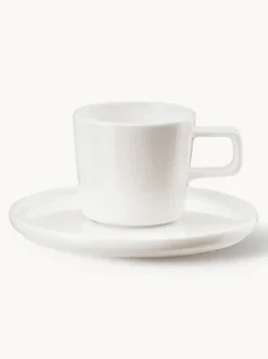 Tazas de café con platitos de porcelana Oco, 6 uds.