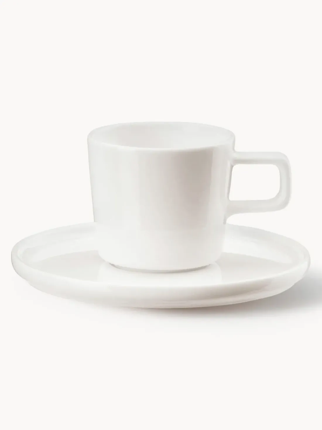 Tazas de café con platitos de porcelana Oco, 6 uds.