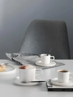 Tazas de café con platitos de porcelana Oco, 6 uds.