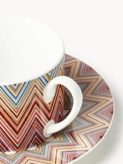 Tazas de café con platitos de porcelana Fine Bone China Jarris, 2 uds.