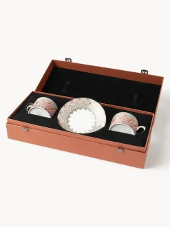 Tazas de café con platitos de porcelana Fine Bone China Jarris, 2 uds.
