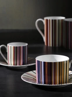 Tazas de café con platitos Fine Bone China Jenkins, 6 uds.