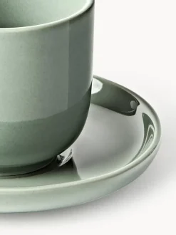 Tazas de café espresso con platitos de porcelana Nessa, 4 uds.