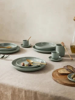 Tazas de café espresso con platitos de porcelana Nessa, 4 uds.