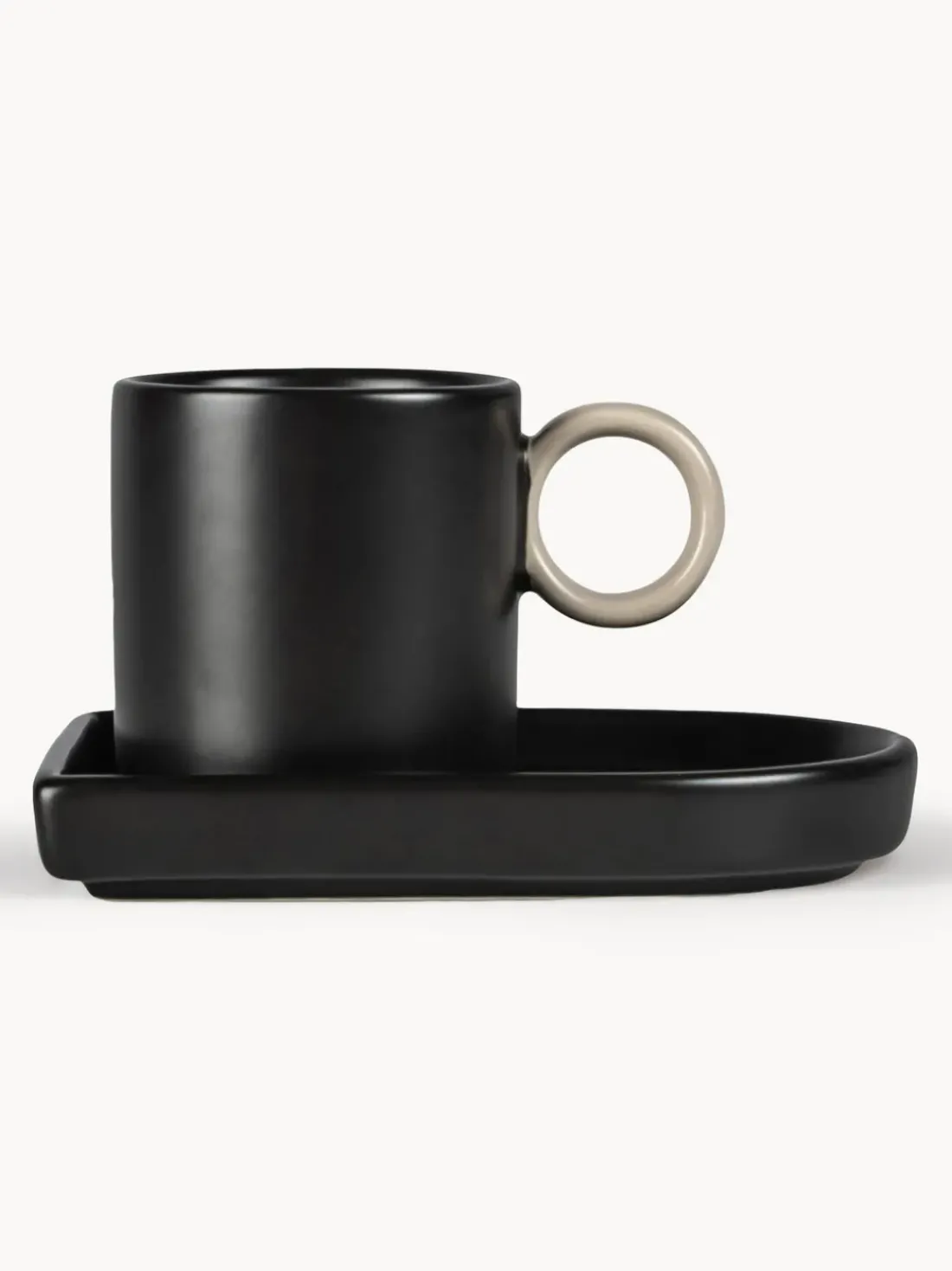Tazas de café espresso con platitos de porcelana Niki, 2 uds.