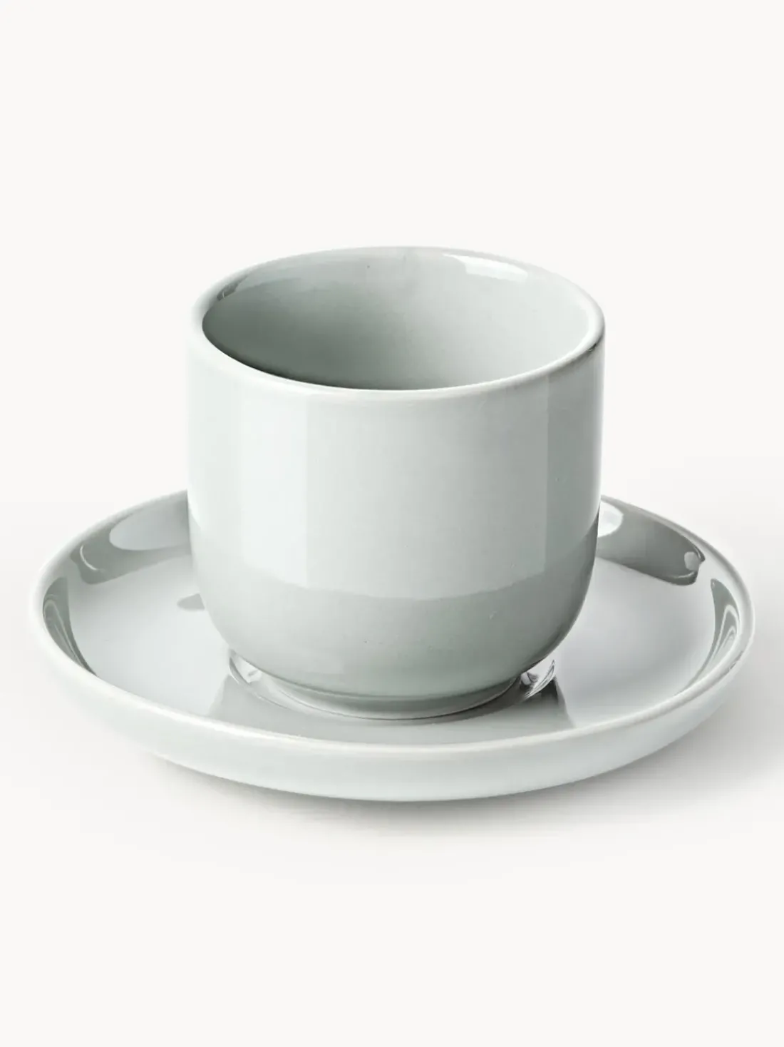 Tazas de café espresso con platitos de porcelana Nessa, 4 uds.