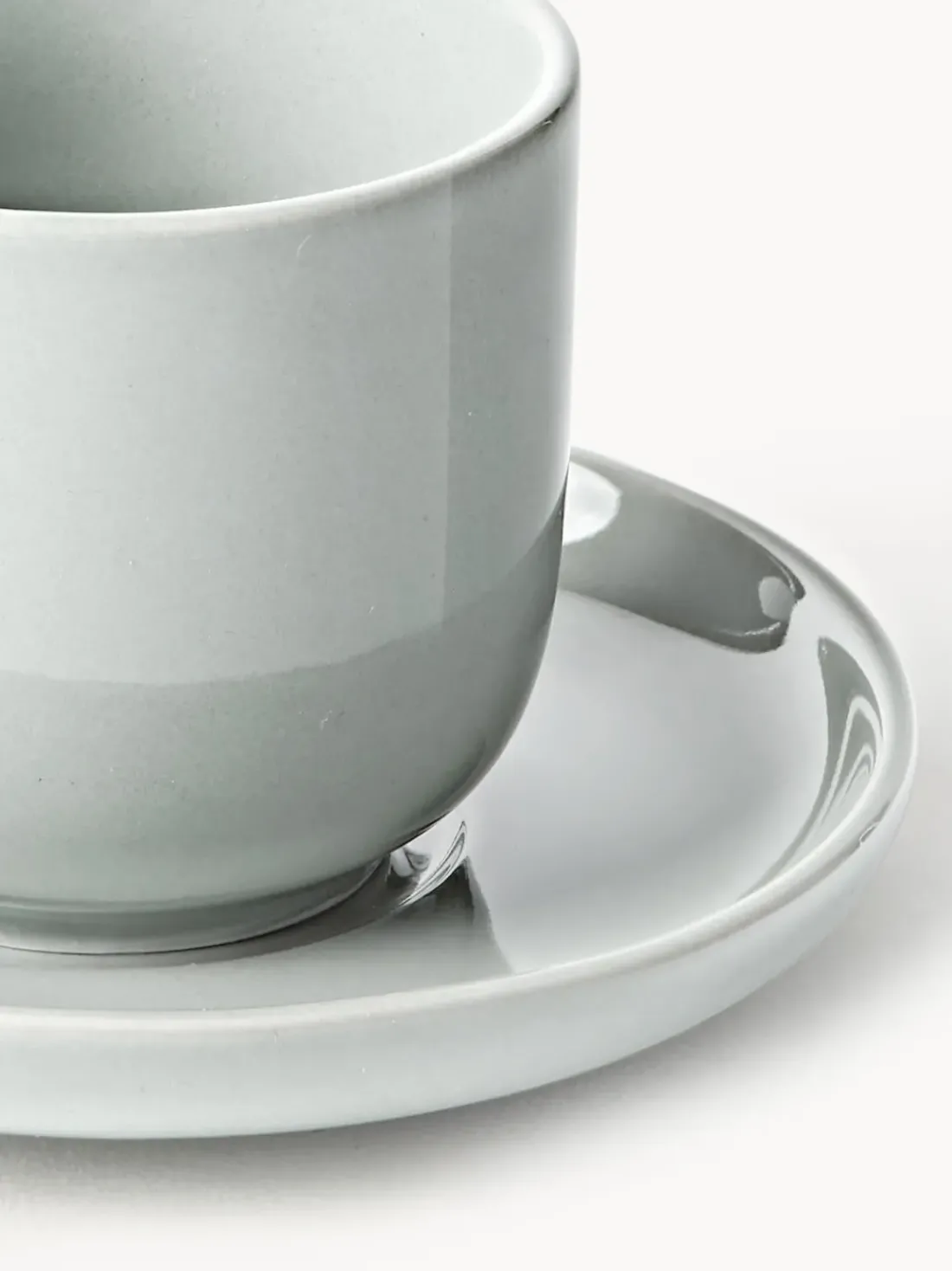 Tazas de café espresso con platitos de porcelana Nessa, 4 uds.