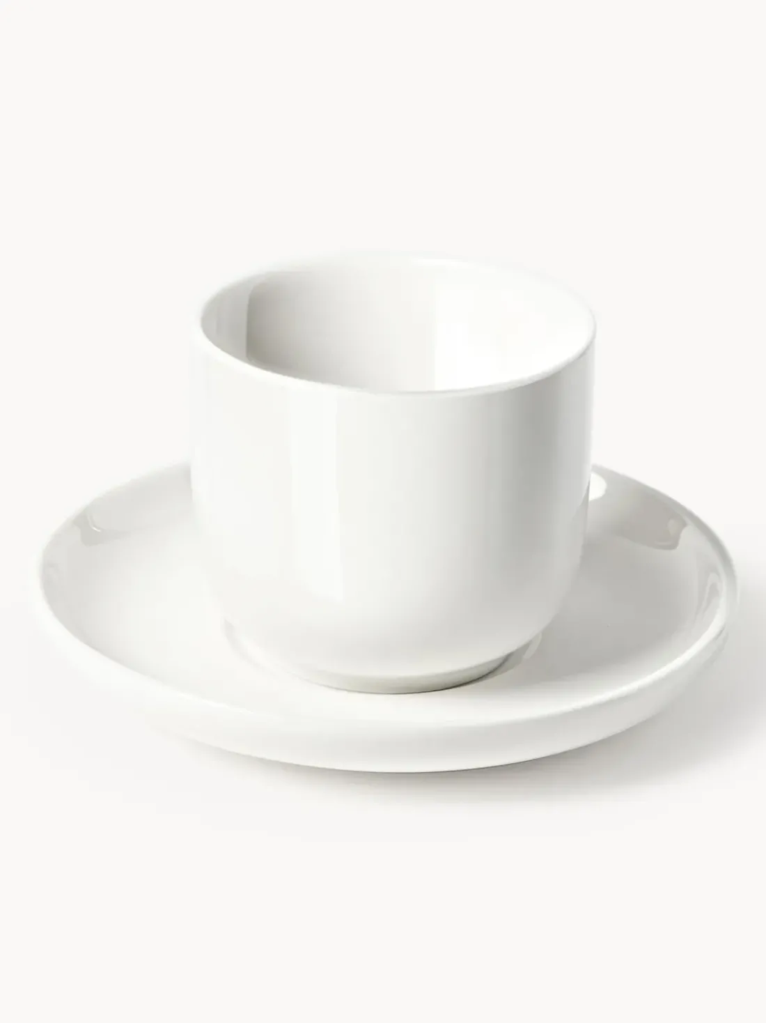 Tazas de café espresso de porcelana con platitos Nessa, 4 uds.
