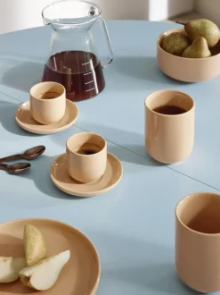 Tazas de café espresso de porcelana con platitos Nessa, 4 uds.