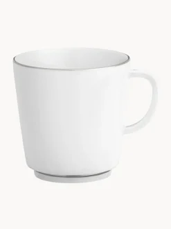 Tazas de porcelana con borde platino pintado a mano Vitruv, 2 uds.