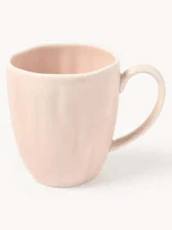 Tazas de porcelana con relieves Sali, 4 uds.