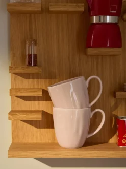 Tazas de porcelana con relieves Sali, 4 uds.